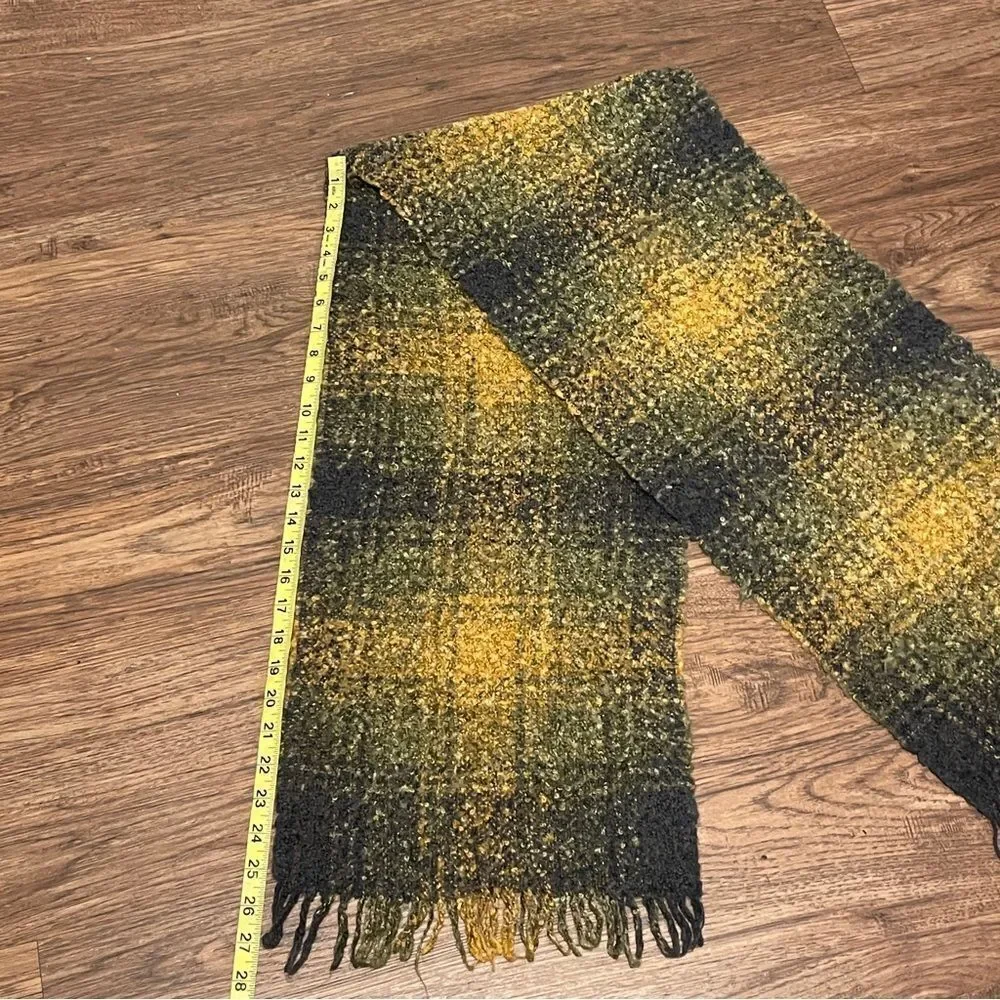 Dennis Basso Wool Ombre Gold Yellow Gray Scarf